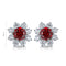 S925 Sterling Silver Cultured Red Sapphire Earrings