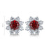 S925 Sterling Silver Cultured Red Sapphire Earrings