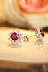 S925 Sterling Silver Cultured Red Sapphire Earrings