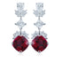S925 Sterling Silver Cultured Red Sapphire Earrings