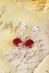 S925 Sterling Silver Cultured Red Sapphire Earrings