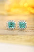 PT-950 Lab Grown Diamond Lab Grown Paraiba Earrings