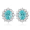 PT950 lab-grown diamond lab grown paraiba earrings