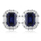 PT950 lab grown diamond lab grown sapphire earrings