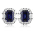 PT950 lab grown diamond lab grown sapphire earrings