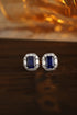 PT950 lab grown diamond lab grown sapphire earrings