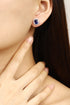 PT950 lab grown diamond lab grown sapphire earrings