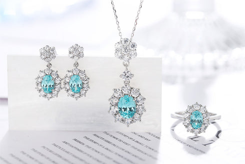 S925 sterling silver cultured Paraiba earrings