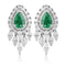 S925 sterling silver cultured emerald earrings