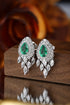 S925 sterling silver cultured emerald earrings