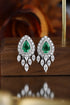S925 sterling silver cultured emerald earrings