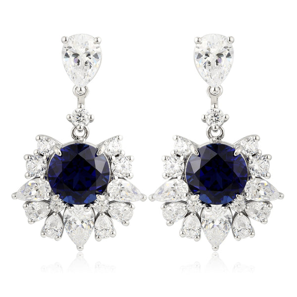 S925 silver cultured sapphire earrings