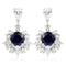 S925 silver cultured sapphire earrings