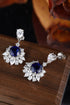 S925 silver cultured sapphire earrings