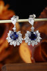 S925 silver cultured sapphire earrings