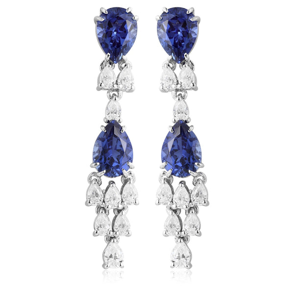 S925 silver cultured sapphire earrings