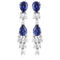 S925 silver cultured sapphire earrings