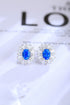 S925 silver cultured cobalt spinel earrings