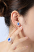 S925 silver cultured cobalt spinel earrings