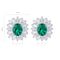 S925 silver cultured emerald earrings