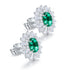 S925 silver cultured emerald earrings