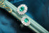 S925 silver cultured emerald earrings