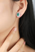 S925 silver cultured emerald earrings