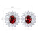 S925 sterling silver cultured red sapphire earrings