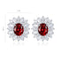 S925 sterling silver cultured red sapphire earrings