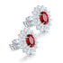 S925 sterling silver cultured red sapphire earrings