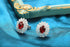 S925 sterling silver cultured red sapphire earrings