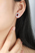 S925 sterling silver cultured red sapphire earrings