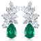 S925 silver cultured emerald earrings
