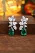 S925 silver cultured emerald earrings