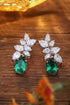 S925 silver cultured emerald earrings