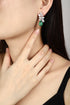 S925 silver cultured emerald earrings