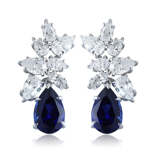S925 Silver cultured sapphire earrings