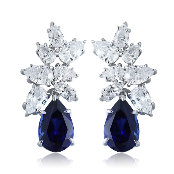 S925 Silver cultured sapphire earrings