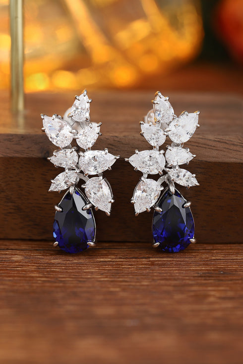 S925 Silver cultured sapphire earrings