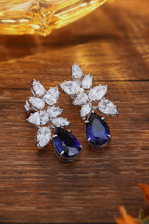 S925 Silver cultured sapphire earrings