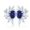 S925 silver cultured sapphire earrings 1.89 ct