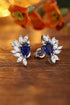 S925 silver cultured sapphire earrings 1.89 ct