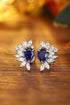S925 silver cultured sapphire earrings 1.89 ct