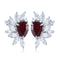 S925 sterling silver cultured red sapphire earrings