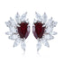 S925 sterling silver cultured red sapphire earrings
