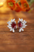S925 sterling silver cultured red sapphire earrings