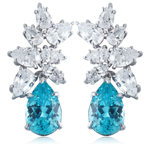S925 silver cultured Paraiba earrings 11.08ct