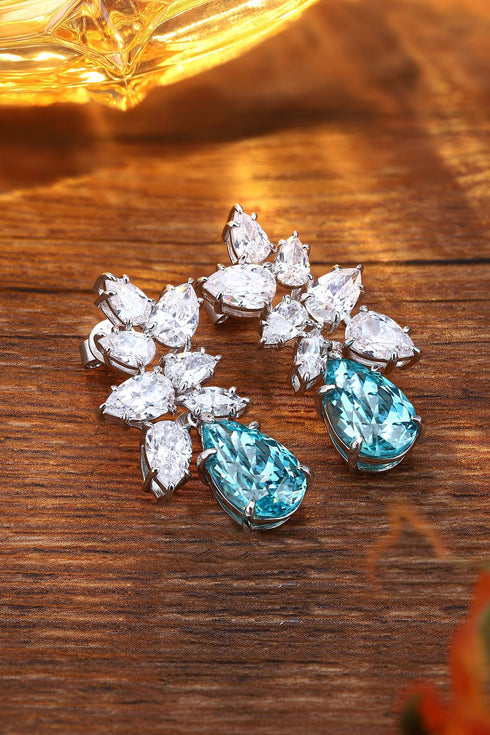 S925 silver cultured Paraiba earrings 11.08ct