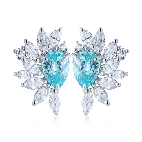 S925 sterling silver cultured Paraiba earrings 2.13ct