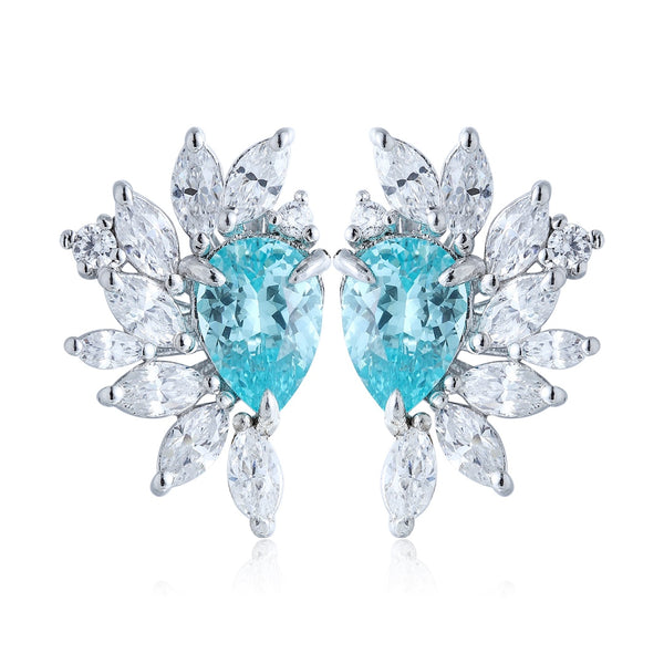 S925 sterling silver cultured Paraiba earrings 2.13ct